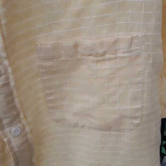 ORVIS Yellow Linen & Cotton Men's Casual Short-Sleeve Shirt Large - Picture 5 of 10